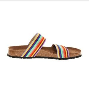Birkenstocks Birki Rainbow stripes shoe